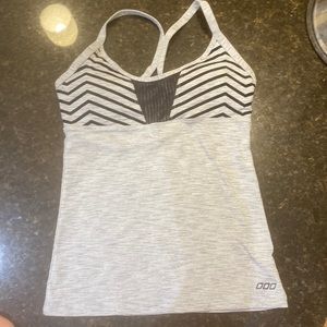 Lorna Jane Black label grey/black workout tank with padded support inserts
